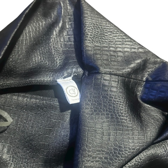 Black snake Textured gorpcore whimsigoth dark academia pleather leggings by Cy-L - Picture 3 of 4